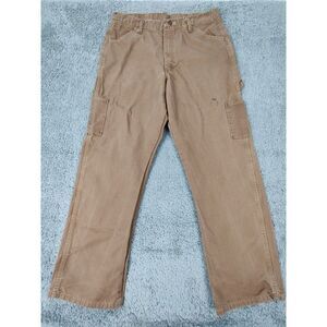 BULWARK Pants Men's 37 (34x32) Beige Fire Resistant Workwear Canvas Cargo *Stain